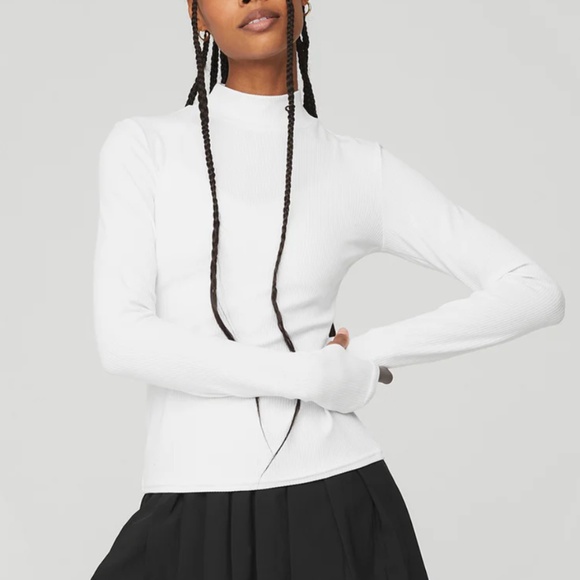 Alo Yoga wellness rib mock neck long sleeve S - Picture 1 of 5
